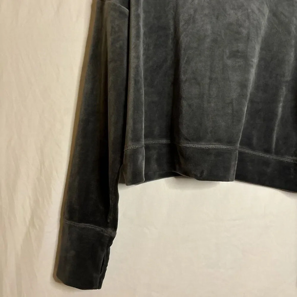 OFFLINE by Aerie Velour Cropped Hoodie Women's Size XL Gray Long Sleeve Pullover - Picture 12 of 16